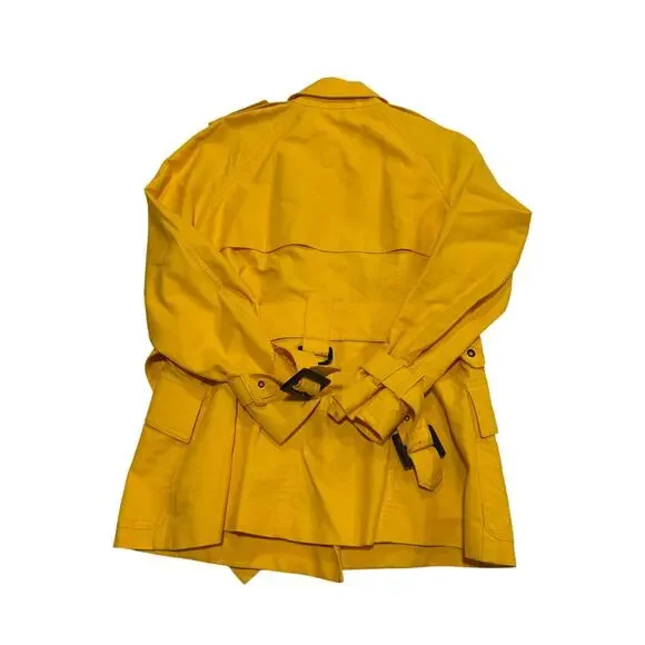 PENDLETON WOMEN'S YELLOW DOUBLE-BREASTED TRENCH COAT SIZE 12 RAINCOAT - Picture 4 of 6